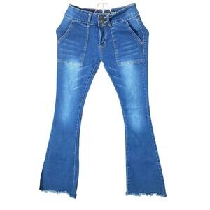 Pastel Jeans Size 3/4 Stretchy Dark Wash Womens Low Waist Boot Cute Jeans